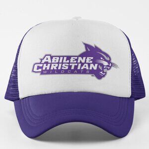 NEW Abilene Christian Wildcats Foam Trucker Snapback Hat 2TONE PURPLE WHITE
